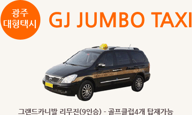 광주 대형택시(GJ JUMBO TAXI) 그랜드카니발 리무진(9인승) - 골프클럽4개 탑재가능